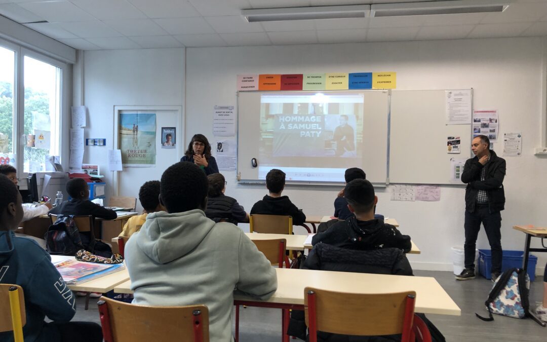 Hommage à Samuel Paty en présence de Madame la Rectrice